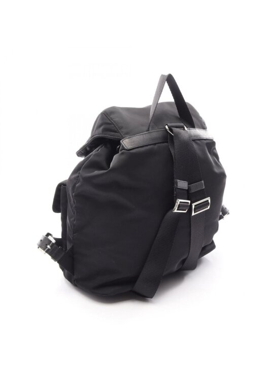 Prada Backpack Vela Black Nylon Saffiano Leather main image 12